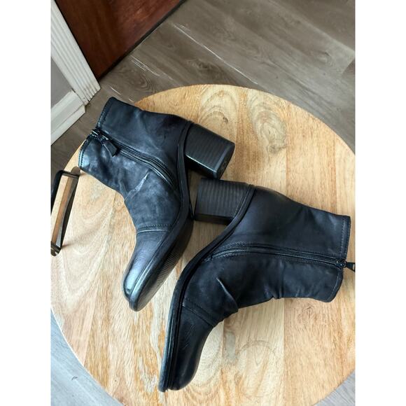 Miz Mooz Leather Heeled Boots Jordy Black, Women’s size 38 Combat 7.5 - Picture 3 of 12